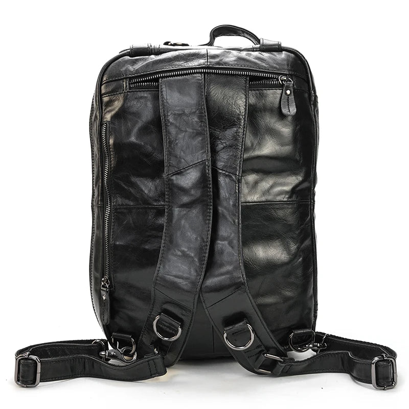 Leather Travel Backpack Shoulder Bag - DELLMONT