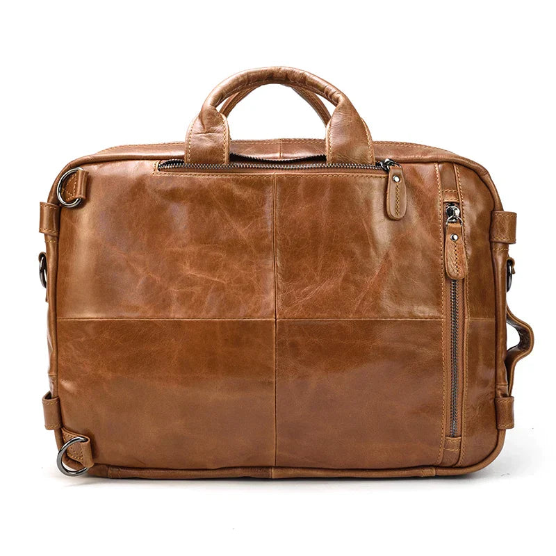 Leather Travel Backpack Shoulder Bag - DELLMONT