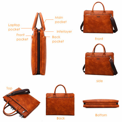 JEEP Premium Genuine Leather Briefcase - DELLMONT