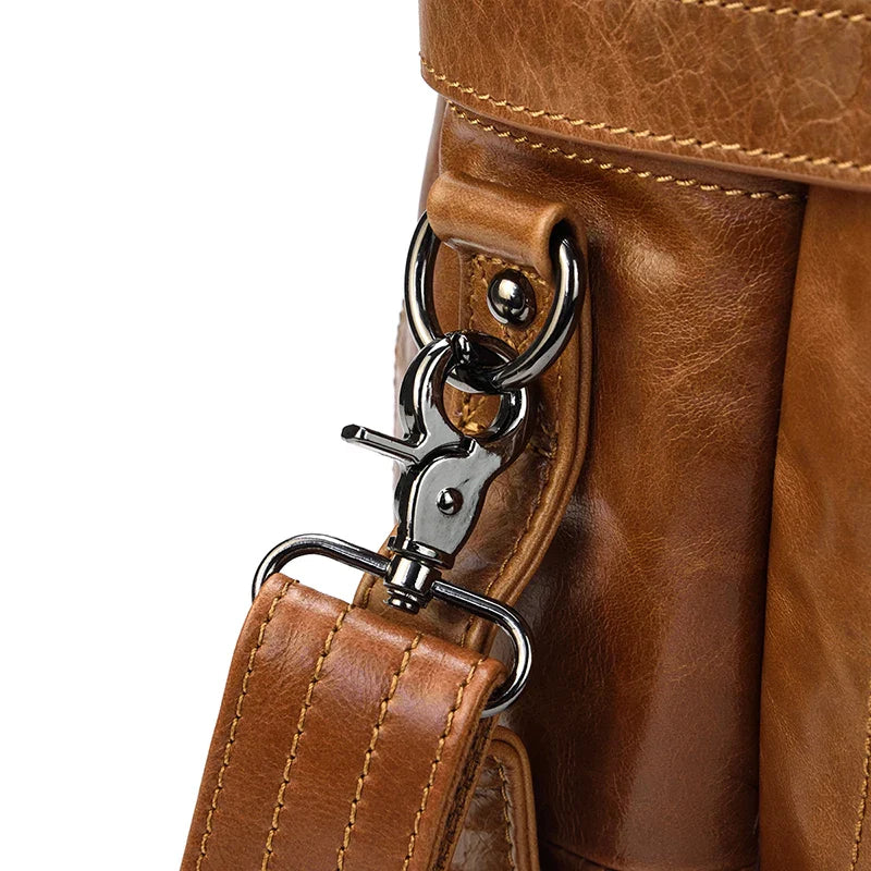 Leather Travel Backpack Shoulder Bag - DELLMONT