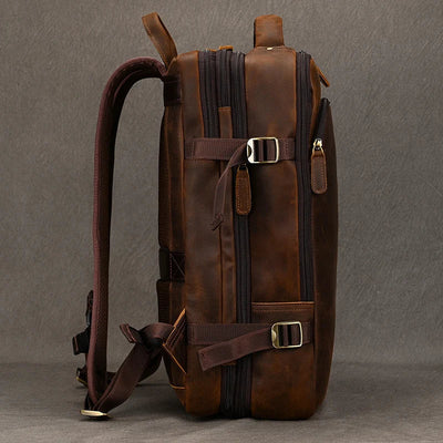 Vintage Leather Travel Backpack - DELLMONT