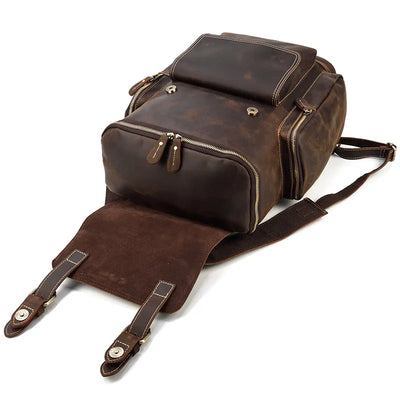 Vintage Leather Travel Backpack - DELLMONT