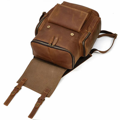 Vintage Leather Travel Backpack - DELLMONT