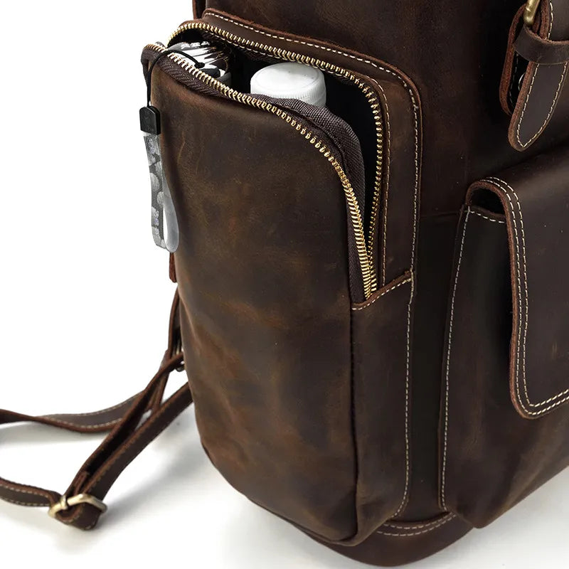 Vintage Leather Travel Backpack - DELLMONT