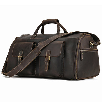Lufan Weekender Leather Travel Duffle Bag - DELLMONT