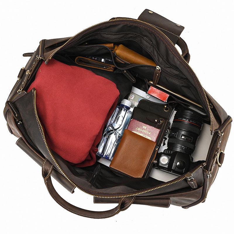 Lufan Weekender Leather Travel Duffle Bag - DELLMONT