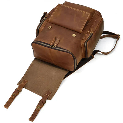 Vintage Leather Travel Backpack - DELLMONT